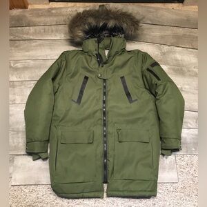 Awakndland Glacier Parka Army Olive Green Pathfinder Hooded Coat Jacket Size XXL